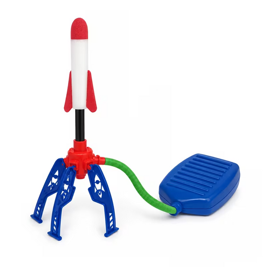 Outdoor Pedal Rocket Launch Toy Set, Manual Stomp Rocket with Colorful Plastic Rocket, 1 Piece, Random Color