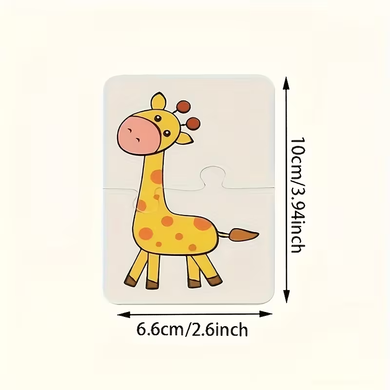 Toddler Memory Matching Game for Ages 2+, 16-Piece Animal & Object Puzzle Cards, Cognitive Learning Educational Toy