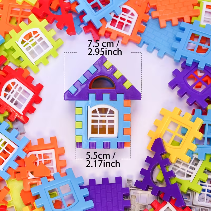 Kids Puzzle Building Blocks for Ages 3+, Educational Plastic Puzzle Toy, Creative Brain & Skill Development Game, 50/70/100/125 Pieces