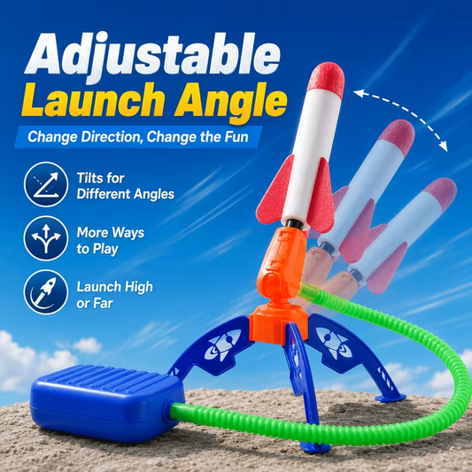 Outdoor Pedal Rocket Launch Toy Set, Manual Stomp Rocket with Colorful Plastic Rocket, 1 Piece, Random Color